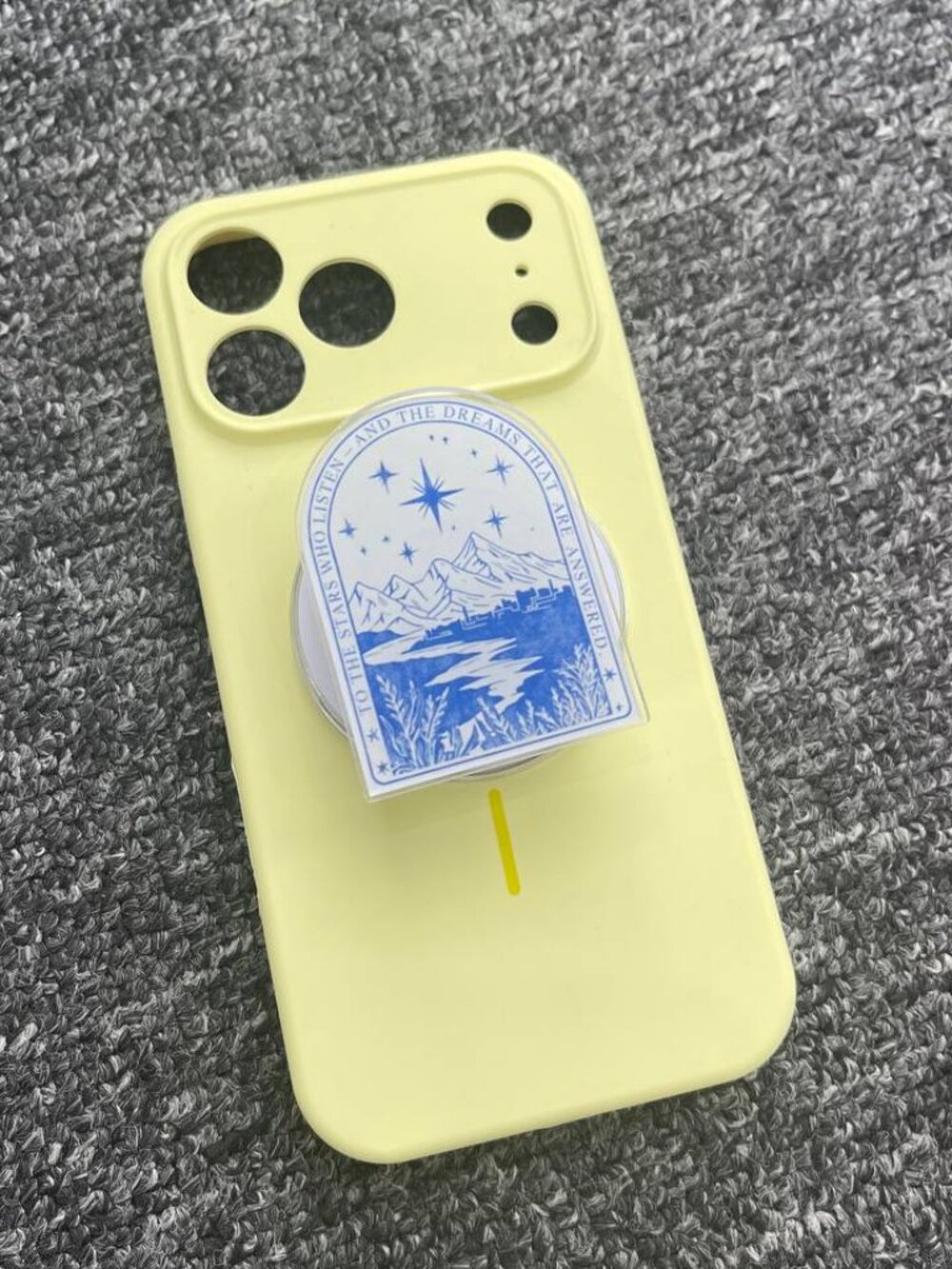 Celestial Mountain Phone Grip | Blue Vintage Aesthetic PopSocket | Night Sky Pho